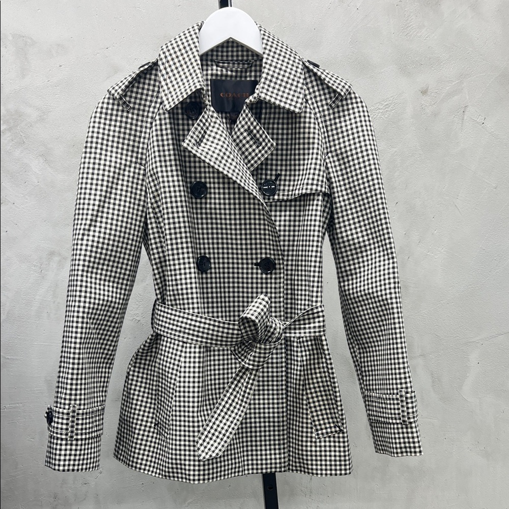 Coach Women's Checkered Trench Coat